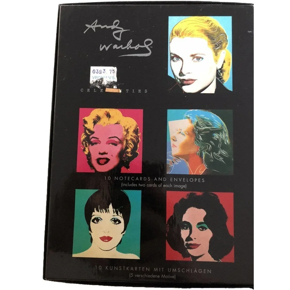 1990 Andy Warhol Celebrities 7 Out Of 10 Note Cards & Envelopes Original Box